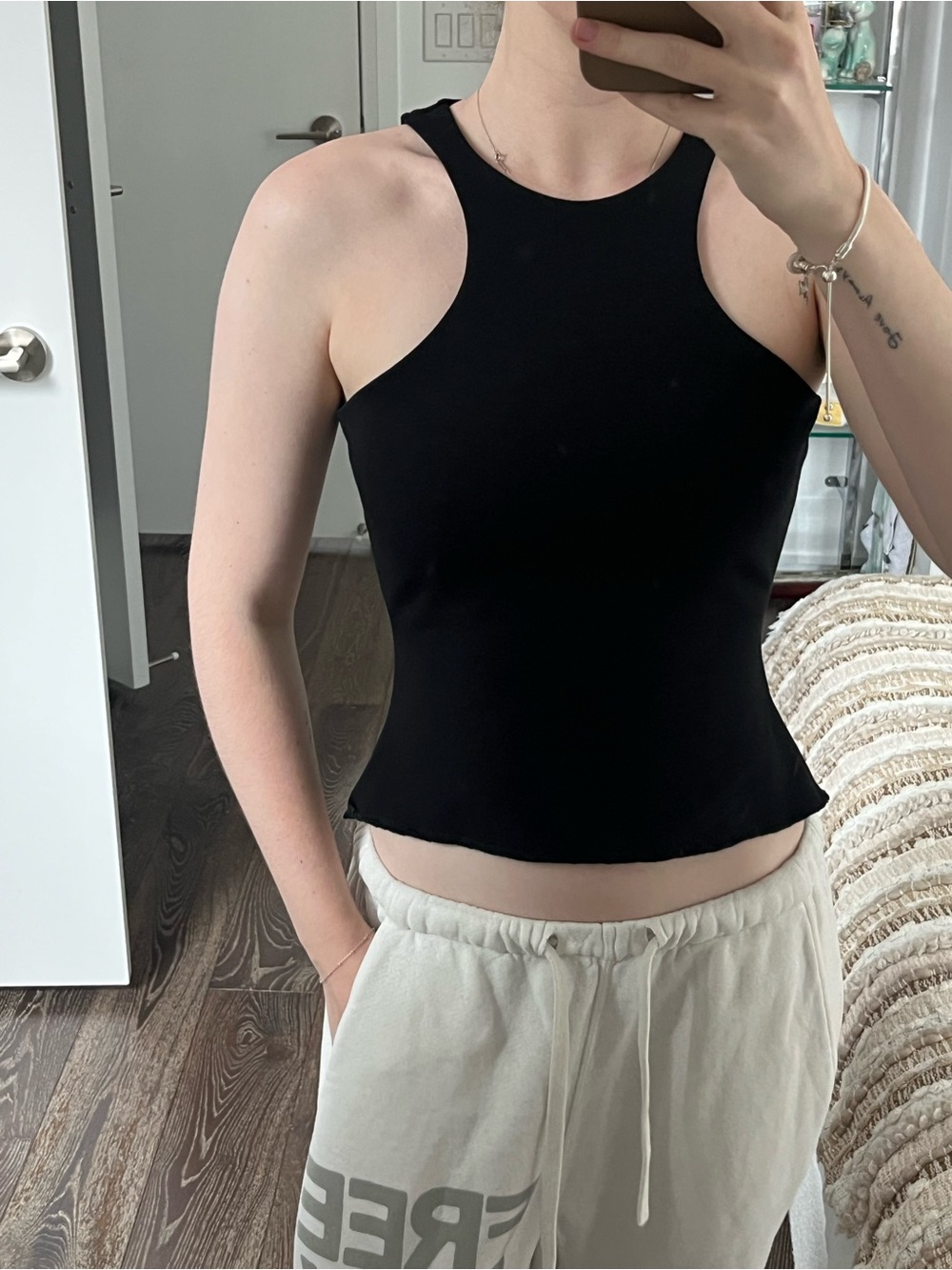 Zara Black High-Neck Racerback Tank